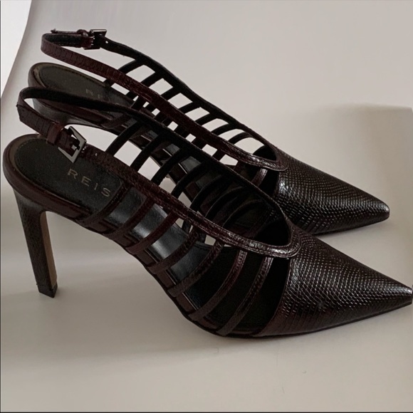 NEW REISS burgundy strap sandal heel - Picture 5 of 6